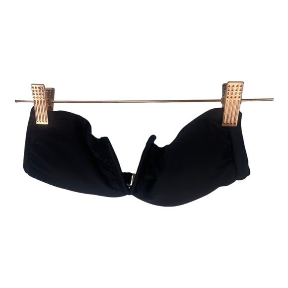 Andie Swim The Scala Bikini Top Strapless Bandeau V Shaped Black Size XS - Picture 1 of 5